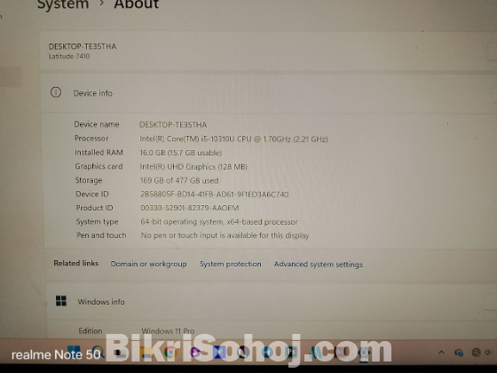 Laptop Dell Latitude 7410 16GB Intel Core 5 SSD 500GB
